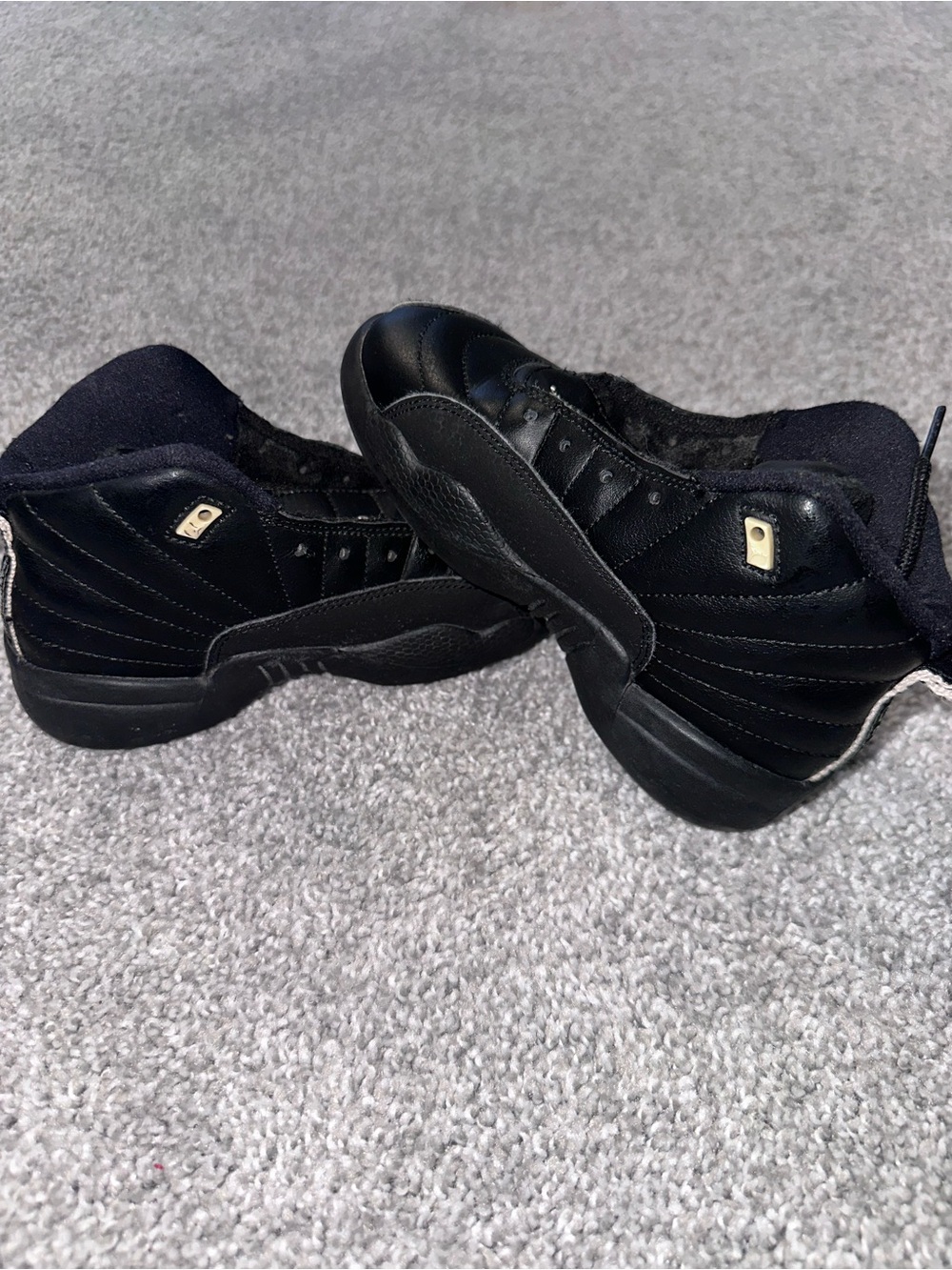 Kids Jordan 12 Black High-Top Athletic Sneakers